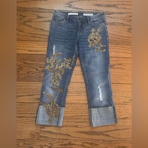 Anthropologie Pilcro Hyphen Embellished Crop Jeans Size 26 🌟